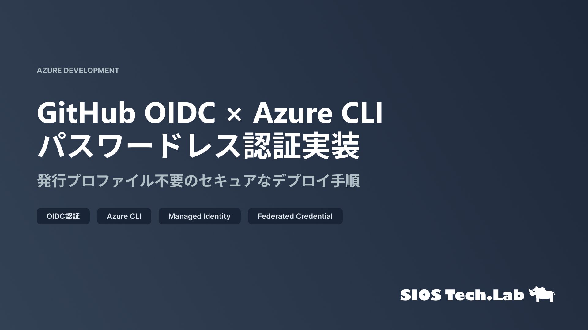 GitHub Actions→Azure 認証の実装手順！OIDC×Azure CLI で爆速