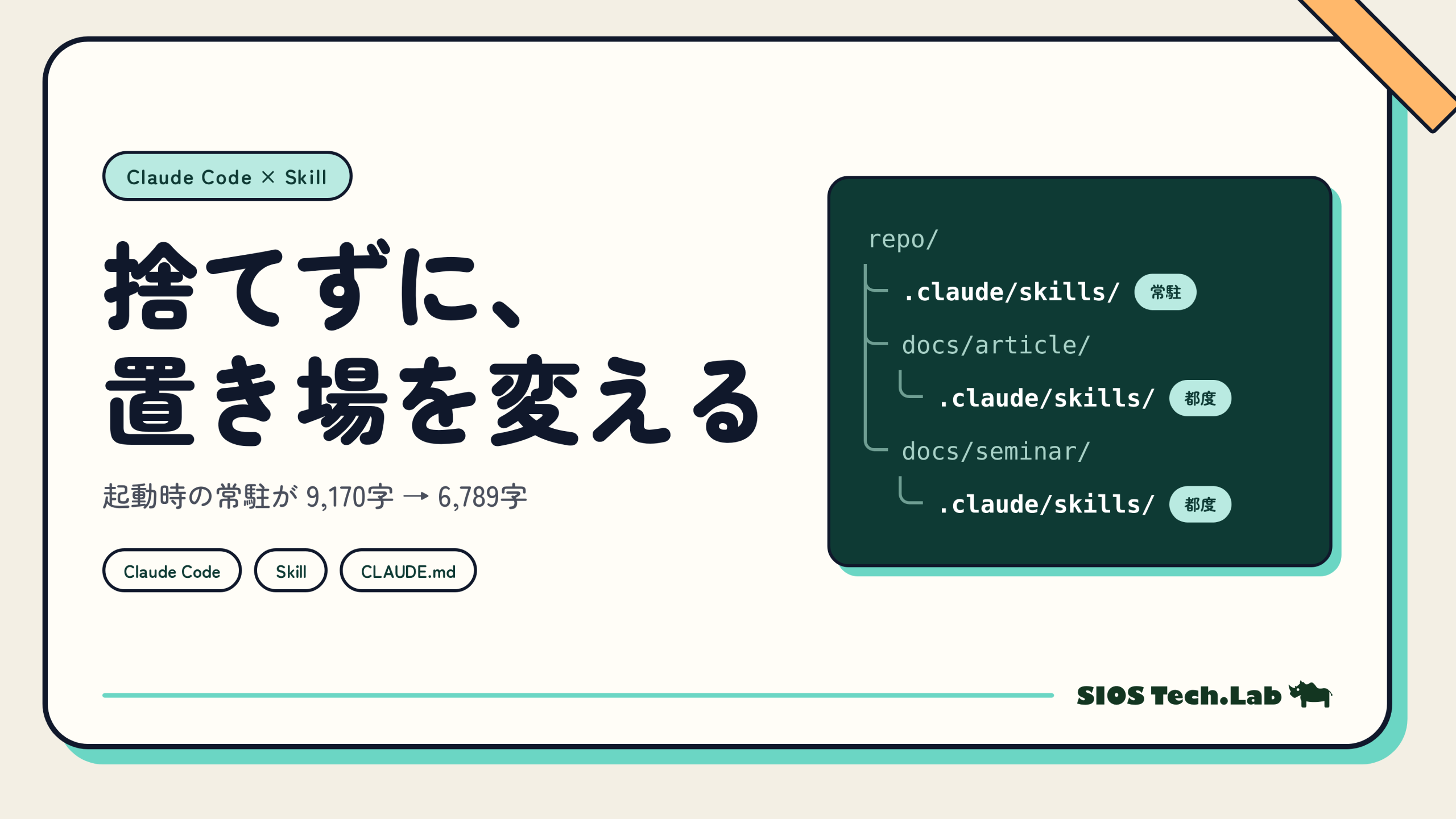 Claude Codeのskill、捨てる前に置き場を変えてみませんか | SIOS Tech Lab